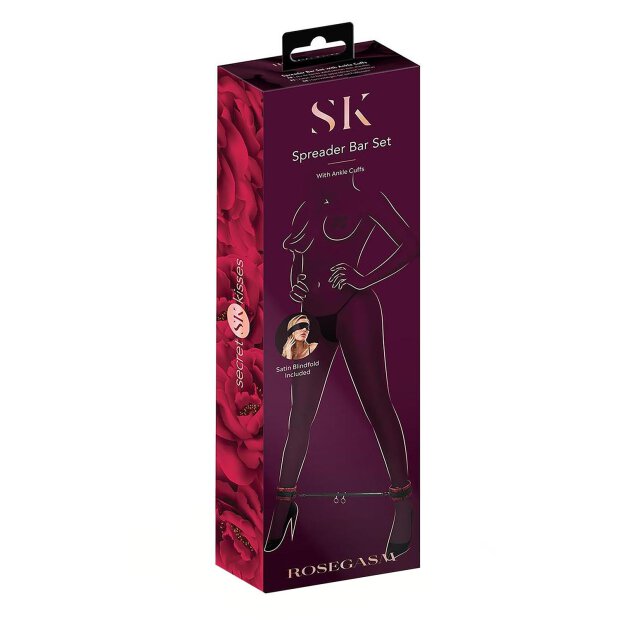 Secret Kisses Rosegasm Spreader Bar Set With Ankle Cuffs