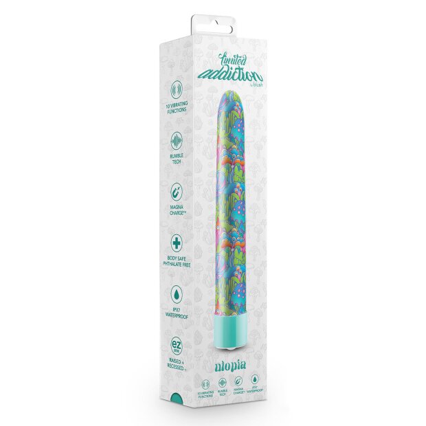 Limited Addiction Utopia 7 Inch Rechargeable Vibe Aqua