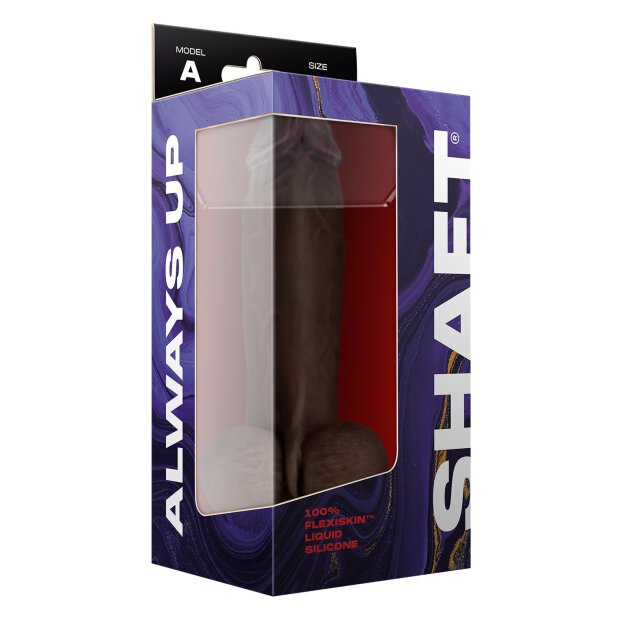 Shaft Model A 8,5 Inch Liquid Silicone Dong With Balls Mahogany 21,5 cm