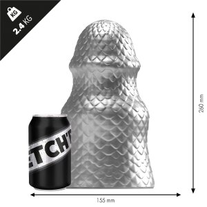 STRETCHR Scaly Butt Plug XL Gun Metal - 15,5 cm