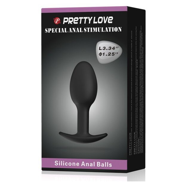 Pretty Love Analplug Silikon Schwarz 8,4 cm