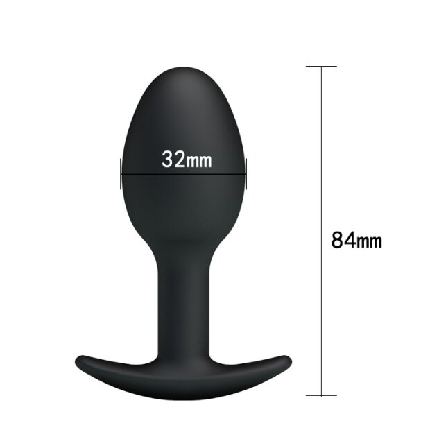 Pretty Love Analplug Silikon Schwarz 8,4 cm