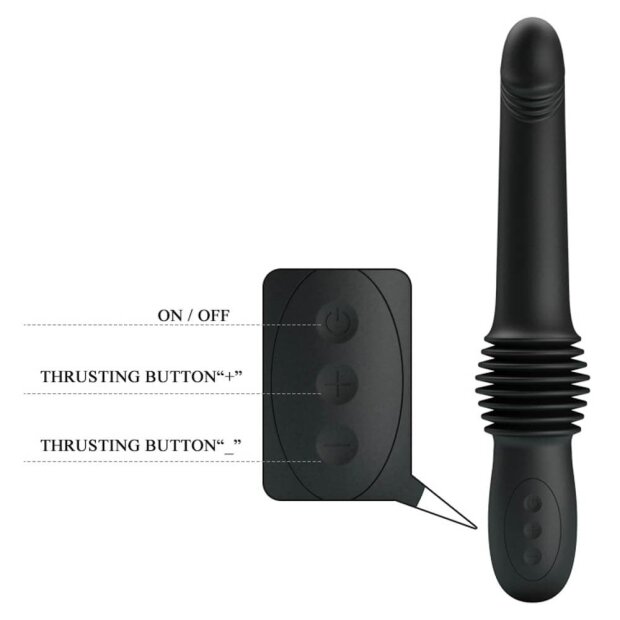 Pretty Love Dildo with thrust Pazuzu Black 15cm