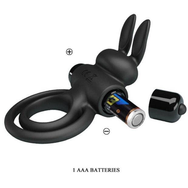 Pretty Love Vibro Cockring Rabbit Black