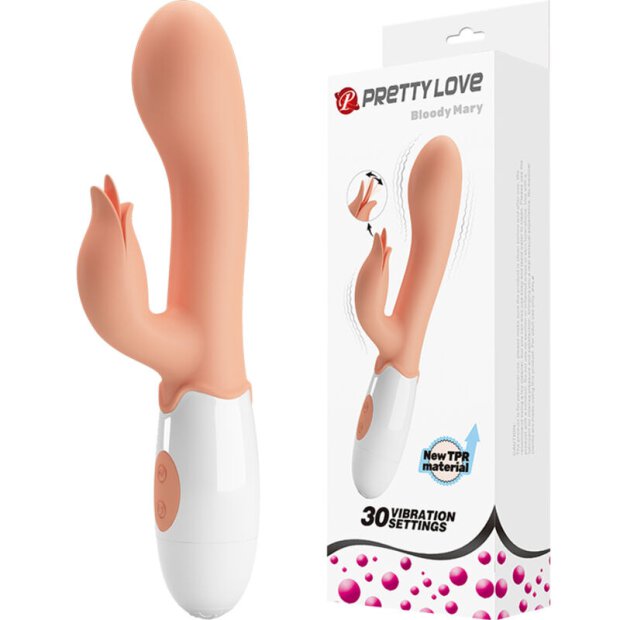 Pretty Love Bloody Mary Vibrator mit Klitoris Stimulator hautfarbend