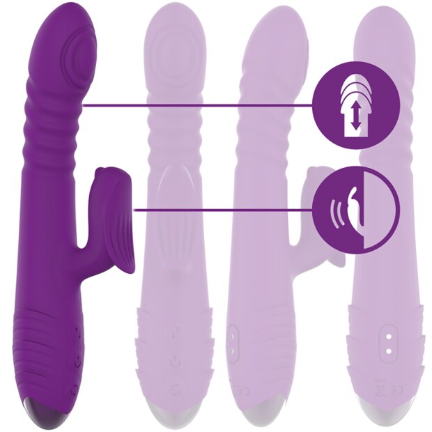 Intense Multifunktionvibrator Lila mit Klitorisstimulation