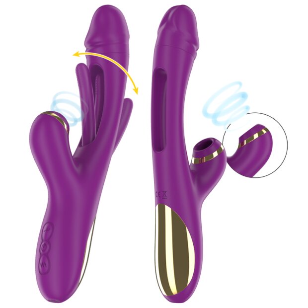 Intense multifunctional vibartor with oscillating and suction movements