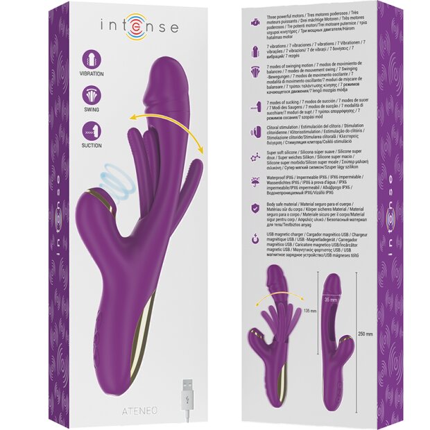 Intense multifunctional vibartor with oscillating and suction movements
