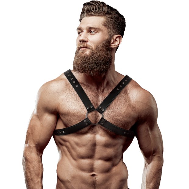 Fetish Submissive Attitude - Eco Leather Crossed Chest Strap Harness Men OS