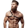Fetish Submissive Attitude - Eco Leather Crossed Shoulder Strap Harness Men OS