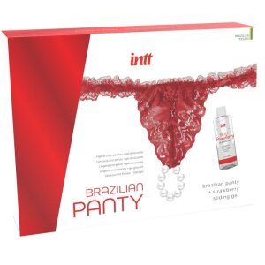 intt Brazilian Red Panty with Pearls and Lubricant Gel 50 ml