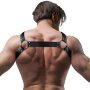 Fetish Submissive Attitude - Bulldog Crossed Chest Harness Adjustable Neoprene With Zippers Men OS