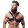 Fetish Submissive Attitude - Bulldog Crossed Chest Harness Adjustable Eco Leather Men OS