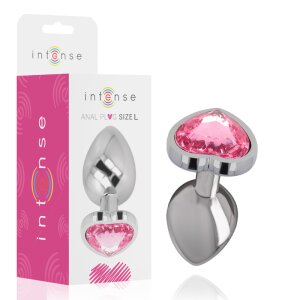 Intense Metall Analplug mit  Rosa Herz