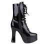 Erogance C1020 Platform ankle boots patent black size 36