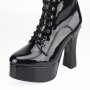 Erogance C1020 Platform ankle boots patent black size 36