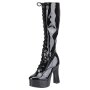 Erogance C2020 patent platform knee boots black size 40