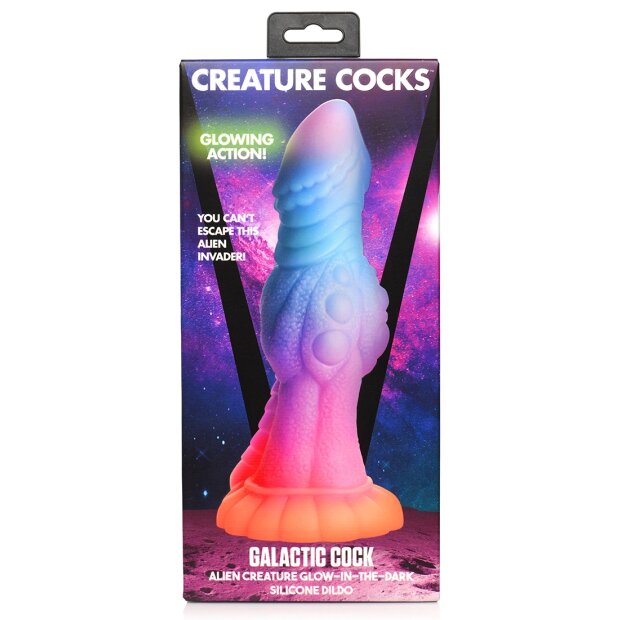XR Brands Godemiché Galactique Créature Alien brille dans le noir multicolore