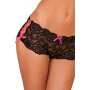 Rene Rofe Lingerie Crotchless Lace Side Tie Boyleg S/M