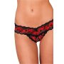 Rene Rofe Lingerie Crotchless Lace V-Thong Red S/M