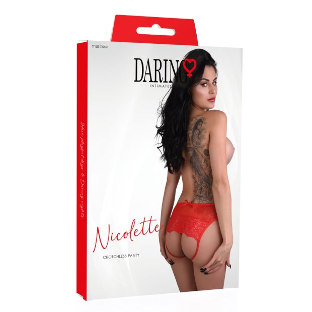 Nicolette crotchless panty Red S/M