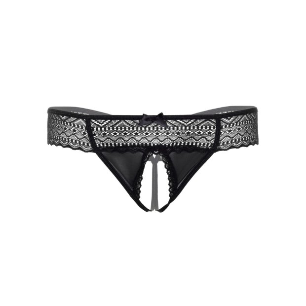Roxanne crotchless string Black S/M