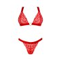 Obsessive Elianes set bra and thong with lace red M/L