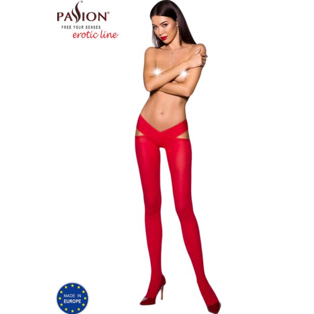 Passion Tiopen 005 Stocking Red 3/4 (60 DEN)