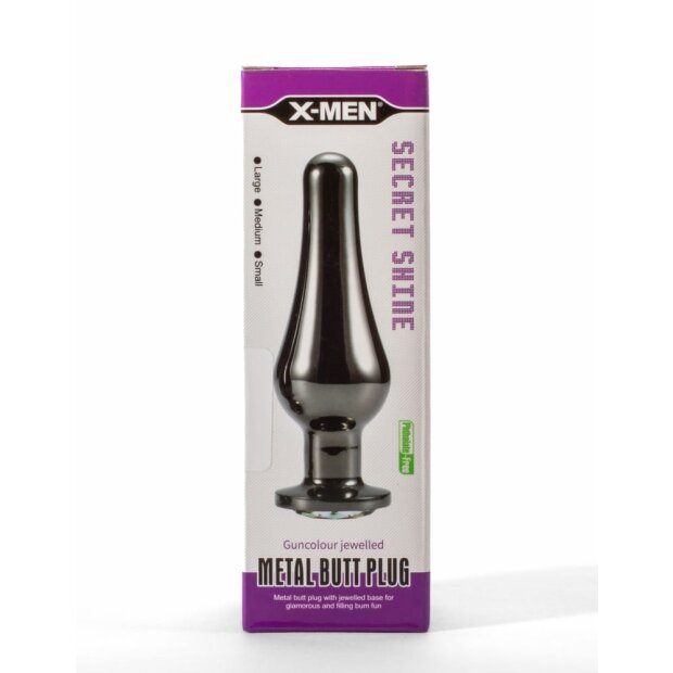 X-MEN Secret Shine Plug Anal Métal S Cristal Noir