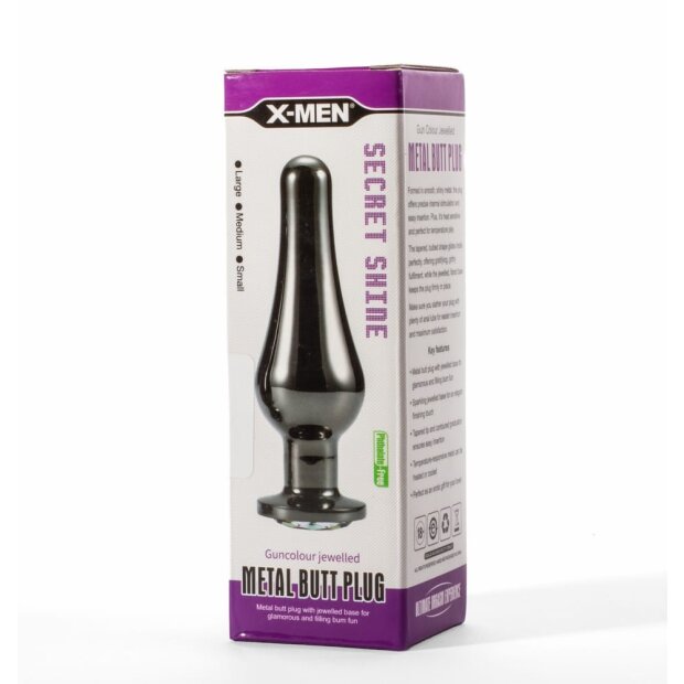 X-MEN Secret Shine Plug Anal Métal S Cristal Noir