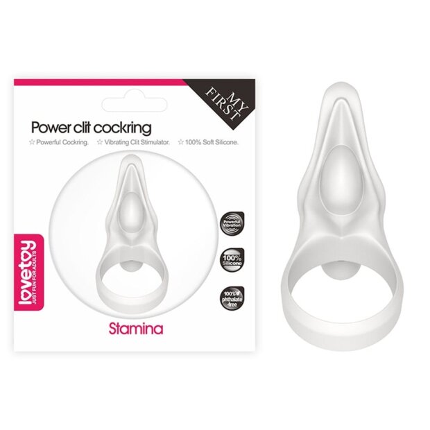 Lovetoy Power Cockring with Clitoral Stimulator White