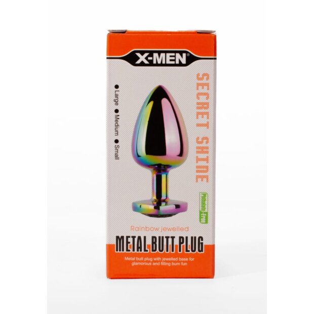 X-MEN Secret Shine Metall Anal Plug Regenbogenherzt L