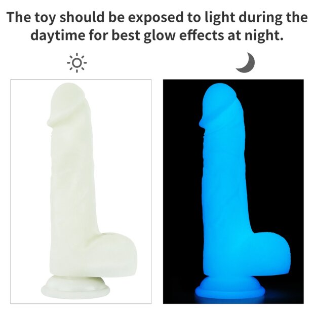 Lovetoy Lumino Play Silikone Dildo leuchtend Blau 20,9 cm