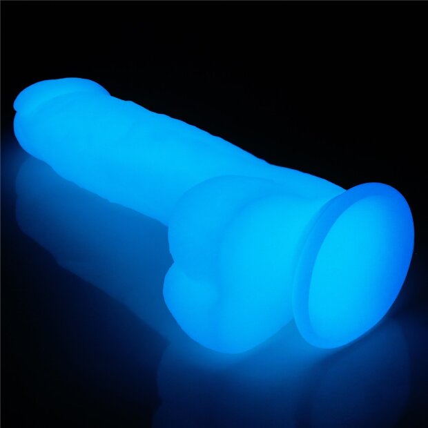 Lovetoy Lumino Play Silikone Dildo leuchtend Blau 20,9 cm