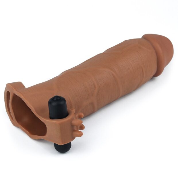 Lovetoy Plaisir X-Tender manchon de pénis vibrant 6 Braun