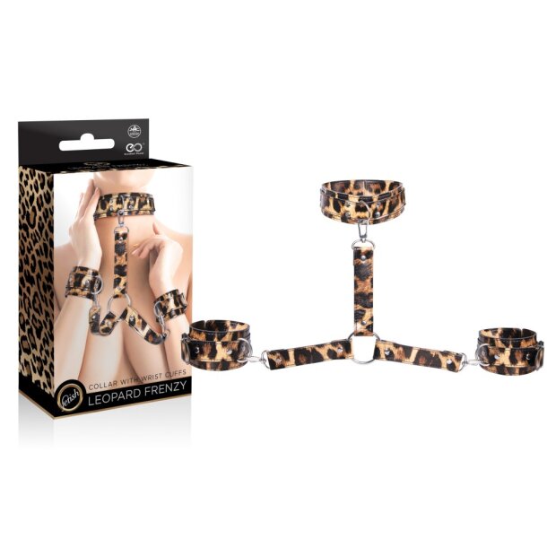 Leopard Frenzy Collar With Hand Cuffs