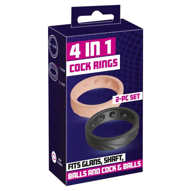You2Toys- 4 in 1 Cock Rings 2-PC Set