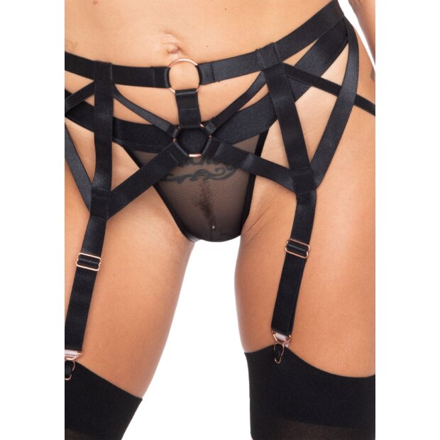 Kinky Diva Criss Cross Suspender Belt black
