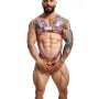 DNGEON Cross Cockring Harness Pink - OS