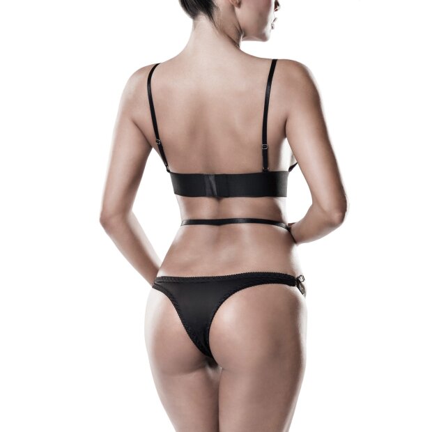 GREY VELVET 2-pcs set (Bralette, brazilian Slip) S