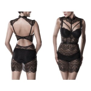 GREY VELVET 2-piece negligee set S