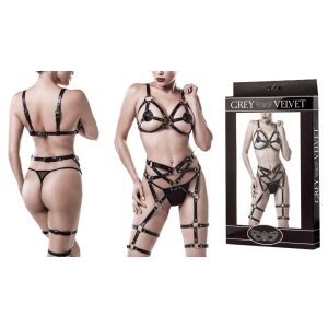 GREY VELVET 3-piece erotic set S/M