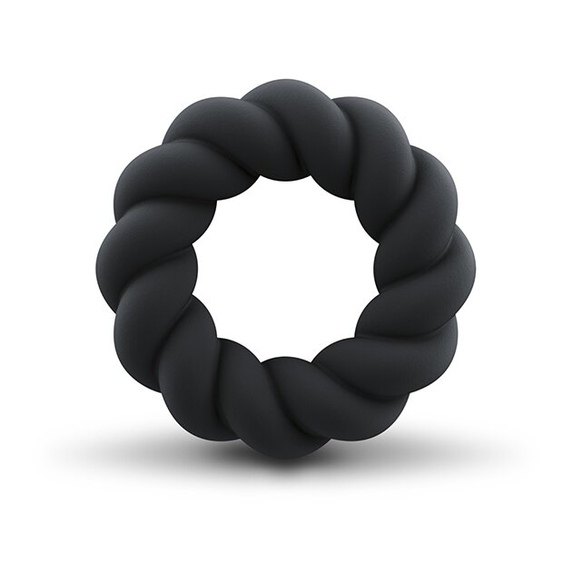 Rocks-off - Twist Non Vibrating Liquid Silicone Ring Black