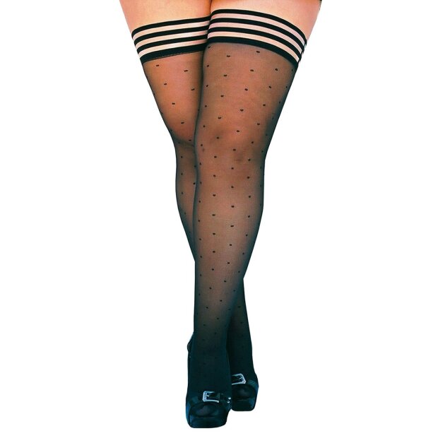 Kixies Ally bas autofixants transparent à pois noir S