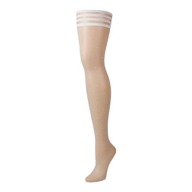 Kixies Brooke Leanne hold-up stockings transparent dotted white S