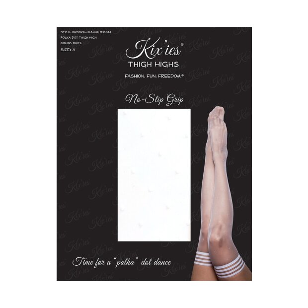 Kixies Brooke Leanne hold-up stockings transparent dotted white S