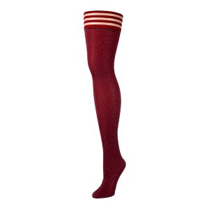 Kixies Holly hold-up stockings shimmering red S