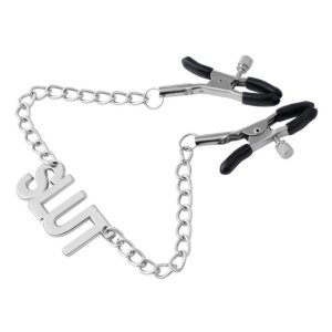 KINKgear Nipple Clamp with Slut Plate 38cm