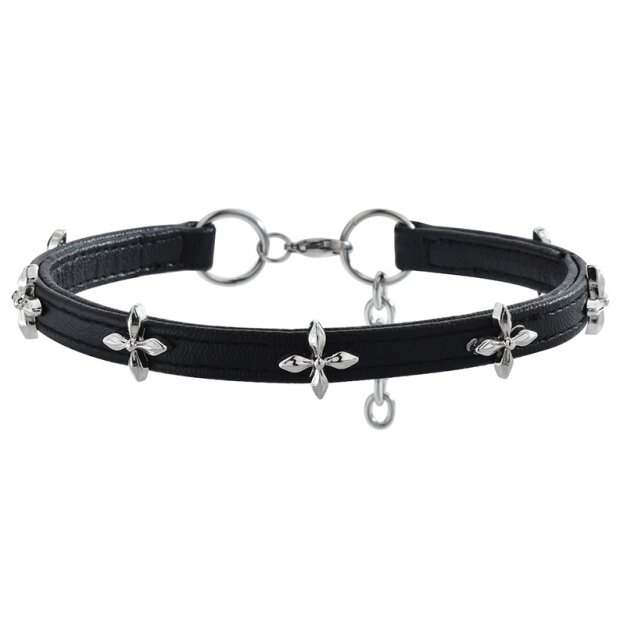 Joy Jewels Cross Flow Thin Necklace Black