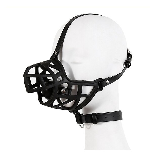 Kinky Puppy Muzzle Strap Hoods With Mouth Gag BLACK